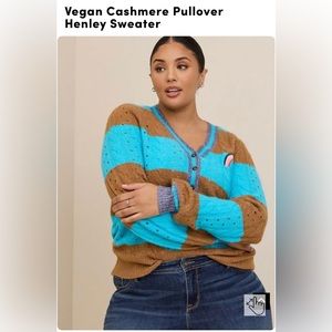 Vegan cashmere pullover henley